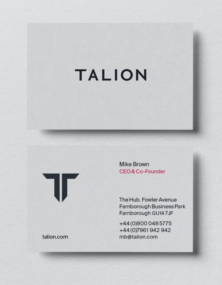 Talion | Business Card Design | Steve Edge Design
